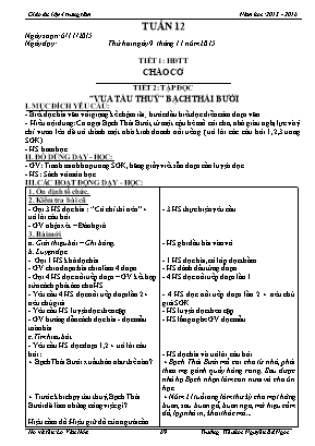 Giáo án điện tử Lớp 4 - Tuần 12 - Năm học 2015-2016 - Lò Văn Hóa
